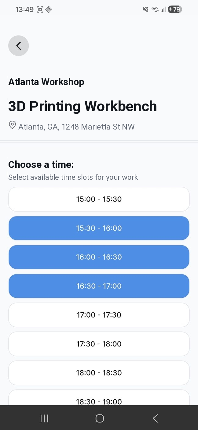 Master Classter — time-slot picker